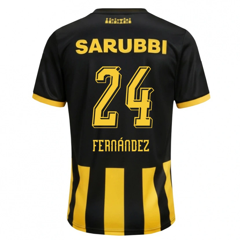 Danxen Criança Camisola Faustino Fernández #24 Preto Amarelo Principal 2026/27 Camisa Brasil