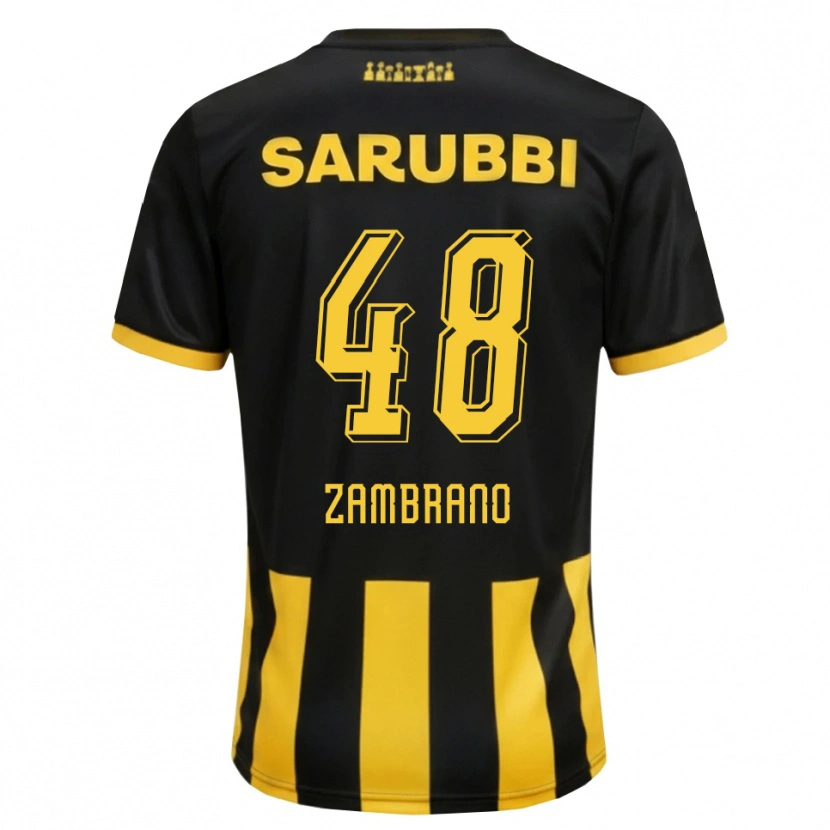 Danxen Criança Camisola Carlos Zambrano #48 Preto Amarelo Principal 2026/27 Camisa Brasil