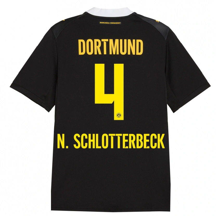 Danxen Criança Camisola Nico Schlotterbeck #4 Preto Vermelho Amarelo Alternativa 2026/27 Camisa Brasil