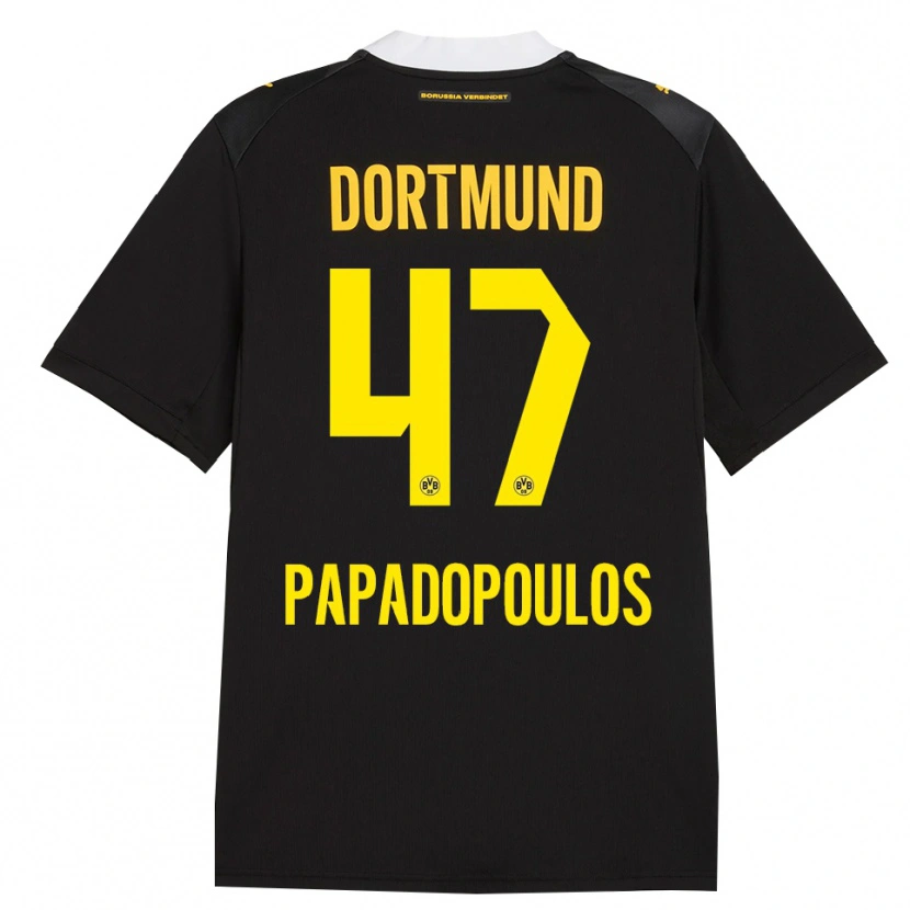 Danxen Criança Camisola Antonios Papadopoulos #47 Preto Vermelho Amarelo Alternativa 2026/27 Camisa Brasil