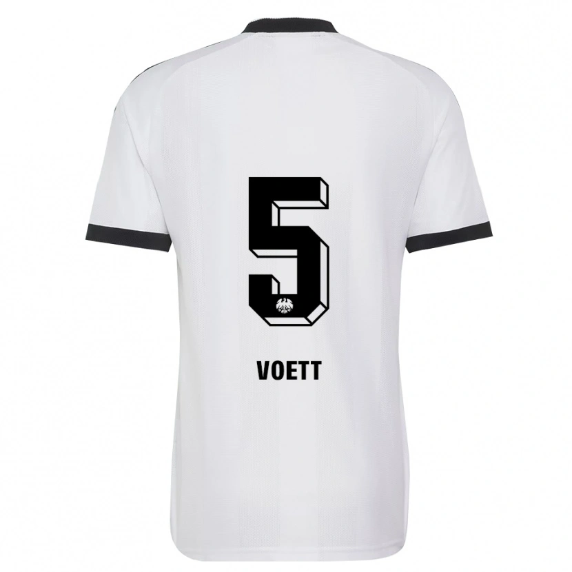 Danxen Criança Camisola Johannes Vött #5 Branco Preto Alternativa 2026/27 Camisa Brasil