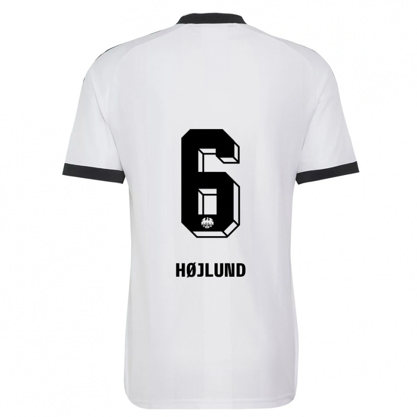 Danxen Criança Camisola Oscar Højlund #6 Branco Preto Alternativa 2026/27 Camisa Brasil