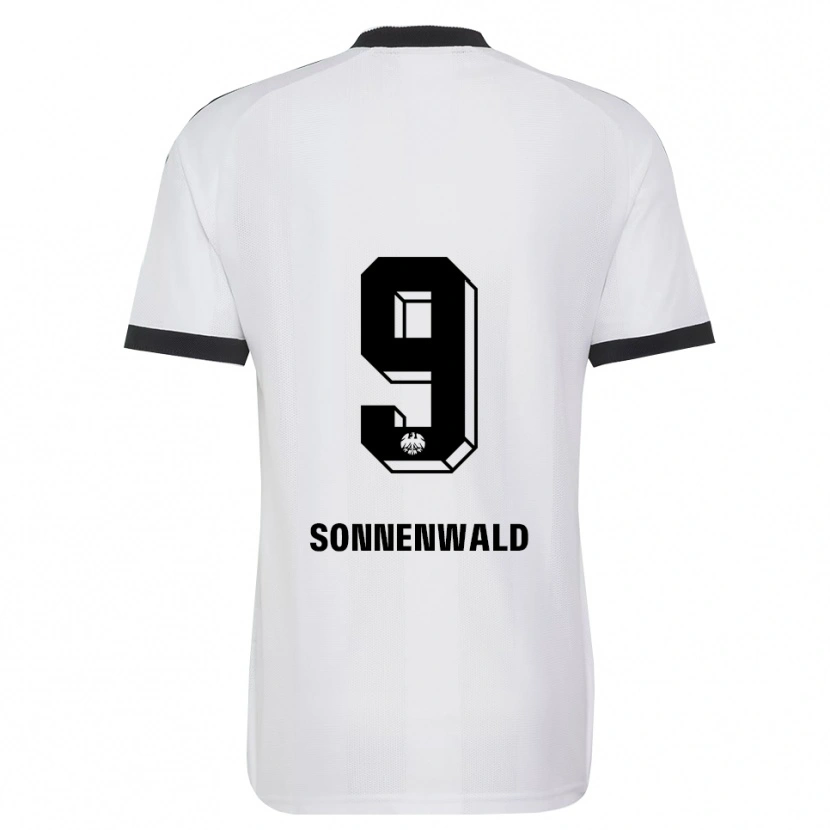 Danxen Criança Camisola Lukas Sonnenwald #9 Branco Preto Alternativa 2026/27 Camisa Brasil