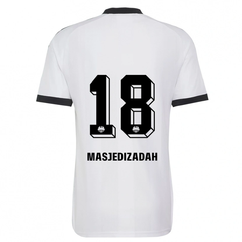 Danxen Criança Camisola Abolfazl Masjedizadah #18 Branco Preto Alternativa 2026/27 Camisa Brasil