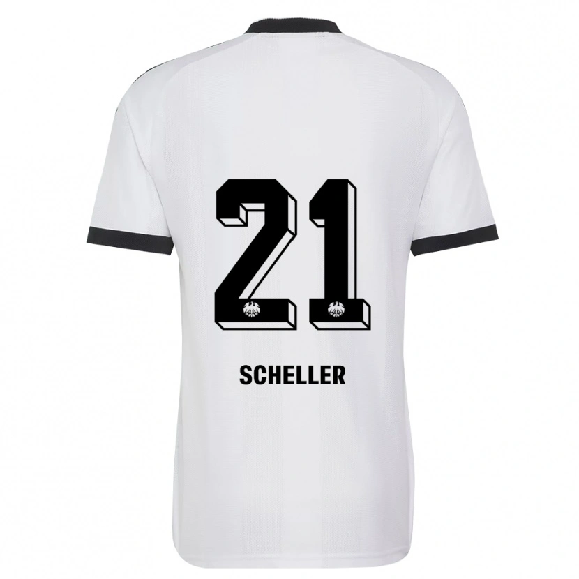 Danxen Criança Camisola Niklas Scheller #21 Branco Preto Alternativa 2026/27 Camisa Brasil