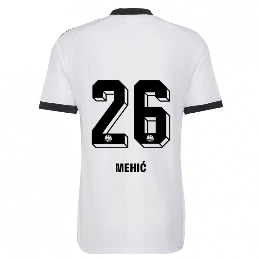 Danxen Criança Camisola Liam Mehić #26 Branco Preto Alternativa 2026/27 Camisa Brasil