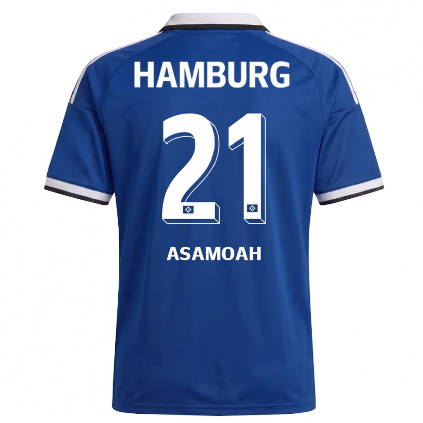 Danxen Criança Camisola Justin Asamoah #21 Branco Azul Alternativa 2026/27 Camisa Brasil
