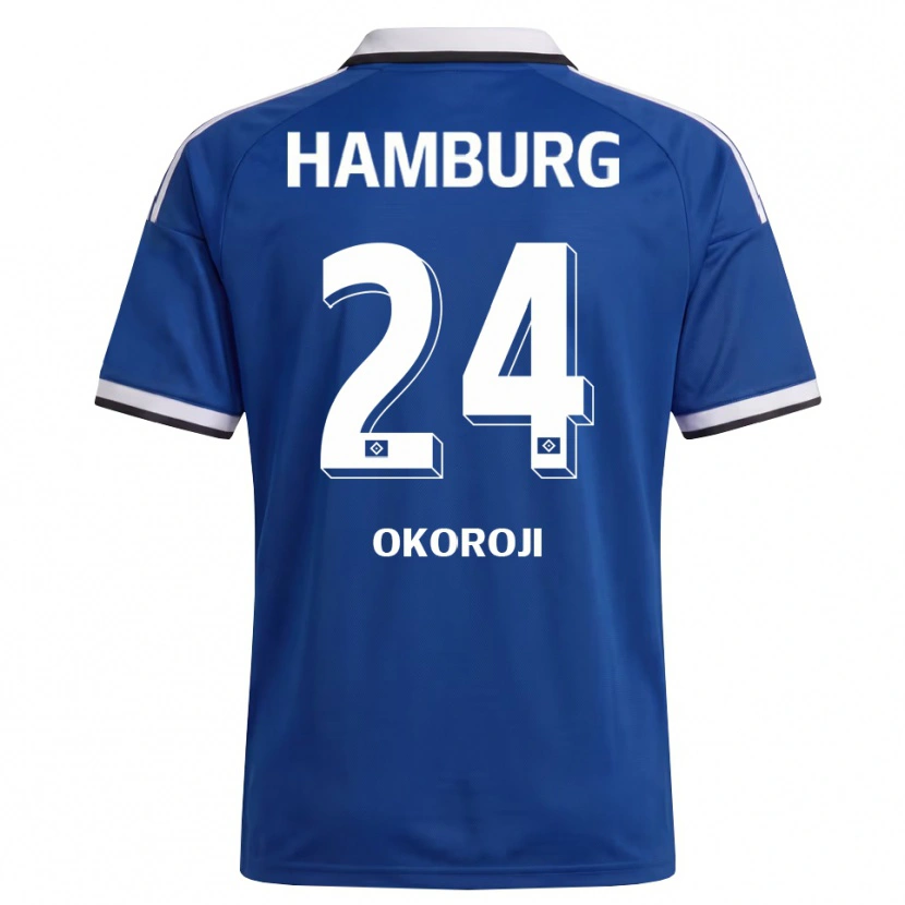 Danxen Criança Camisola Chamal Okoroji #24 Branco Azul Alternativa 2026/27 Camisa Brasil