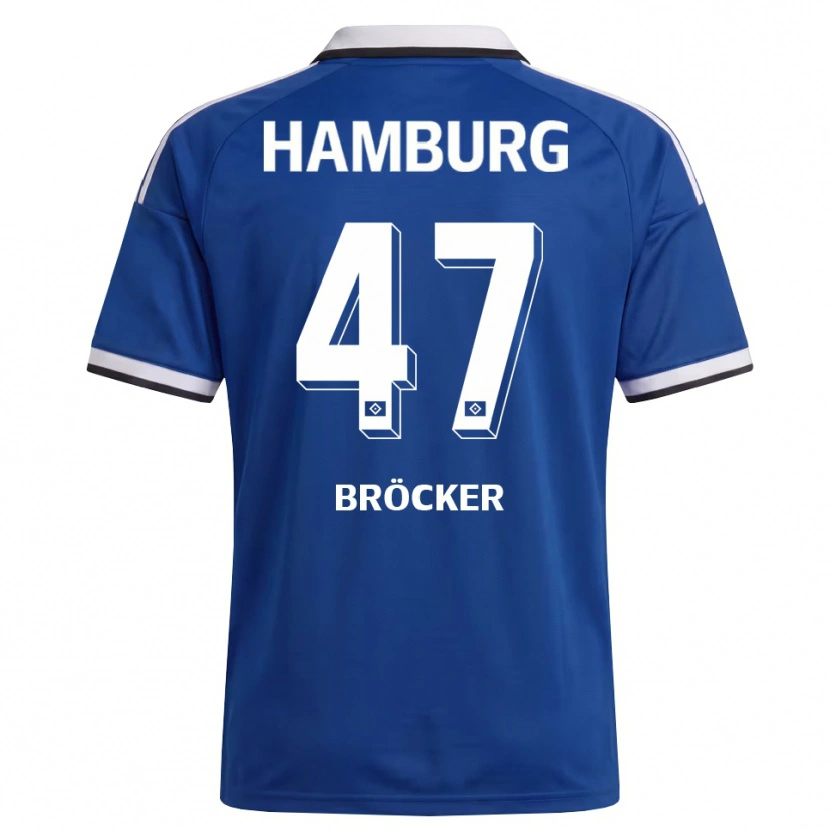 Danxen Criança Camisola Mads Bröcker #47 Branco Azul Alternativa 2026/27 Camisa Brasil