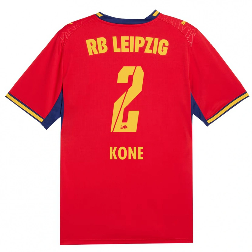 Danxen Criança Camisola Abdoul Koné #2 Vermelho Amarelo Azul Real Alternativa 2026/27 Camisa Brasil