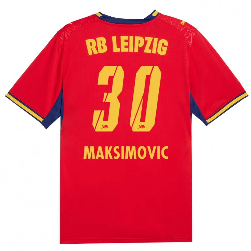Danxen Criança Camisola Andrija Maksimovic #30 Vermelho Amarelo Azul Real Alternativa 2026/27 Camisa Brasil