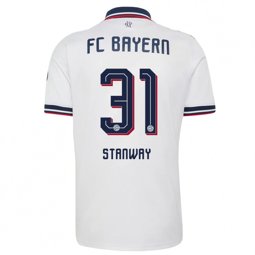 Danxen Criança Camisola Georgia Stanway #31 Cinza Branco Vermelho Alternativa 2026/27 Camisa Brasil
