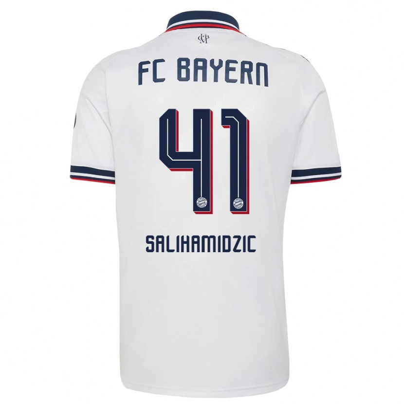 Danxen Criança Camisola Nick Salihamidzic #41 Cinza Branco Vermelho Alternativa 2026/27 Camisa Brasil