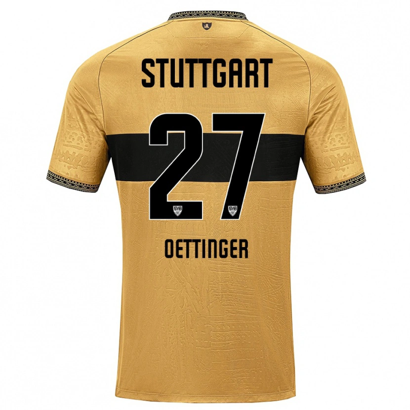 Danxen Criança Camisola Jannik Oettinger #27 Marrom Preto Branco Alternativa 2026/27 Camisa Brasil