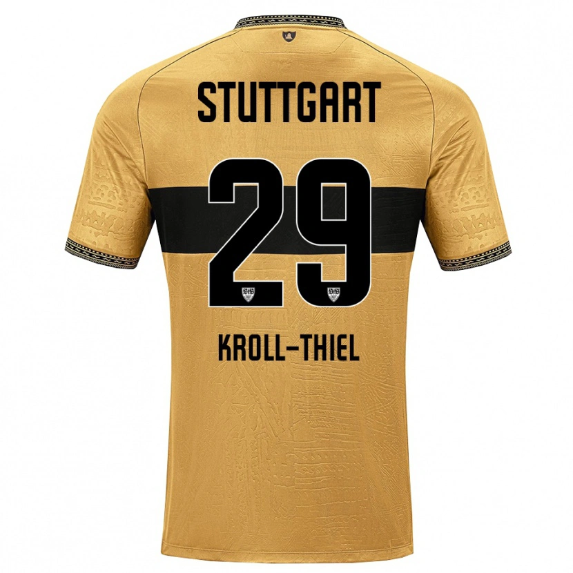Danxen Criança Camisola Colin Kroll-Thiel #29 Marrom Preto Branco Alternativa 2026/27 Camisa Brasil