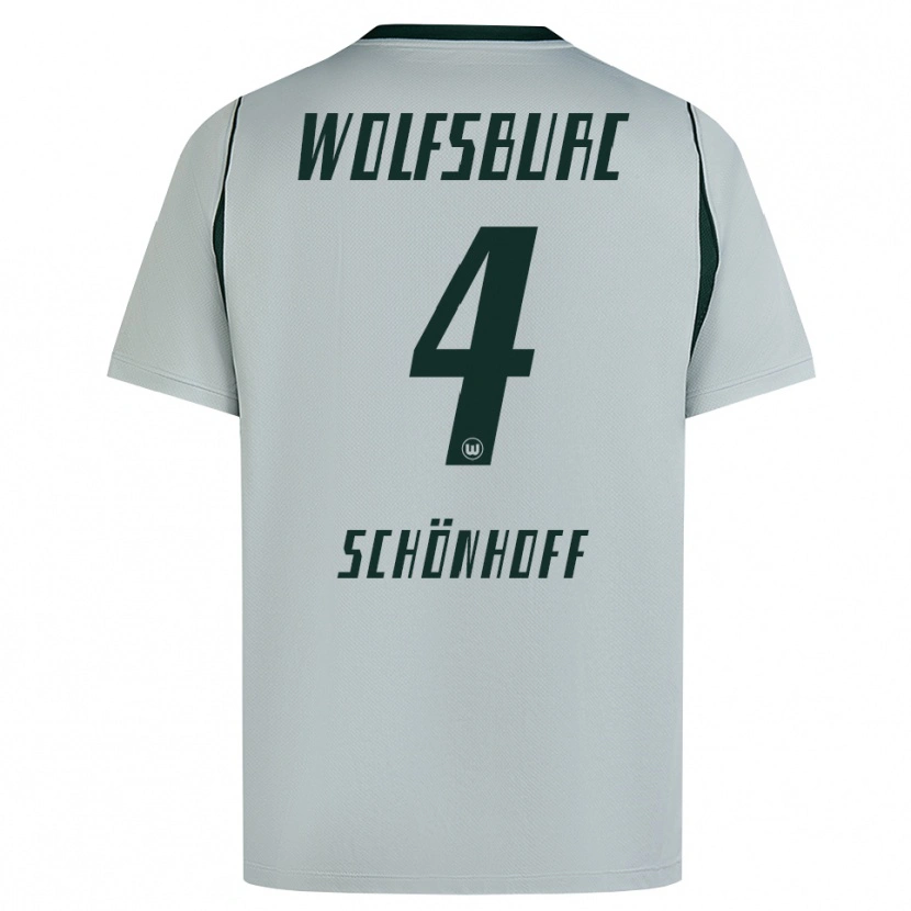 Danxen Criança Camisola Henry Schönhoff #4 Cinza Verde Alternativa 2026/27 Camisa Brasil