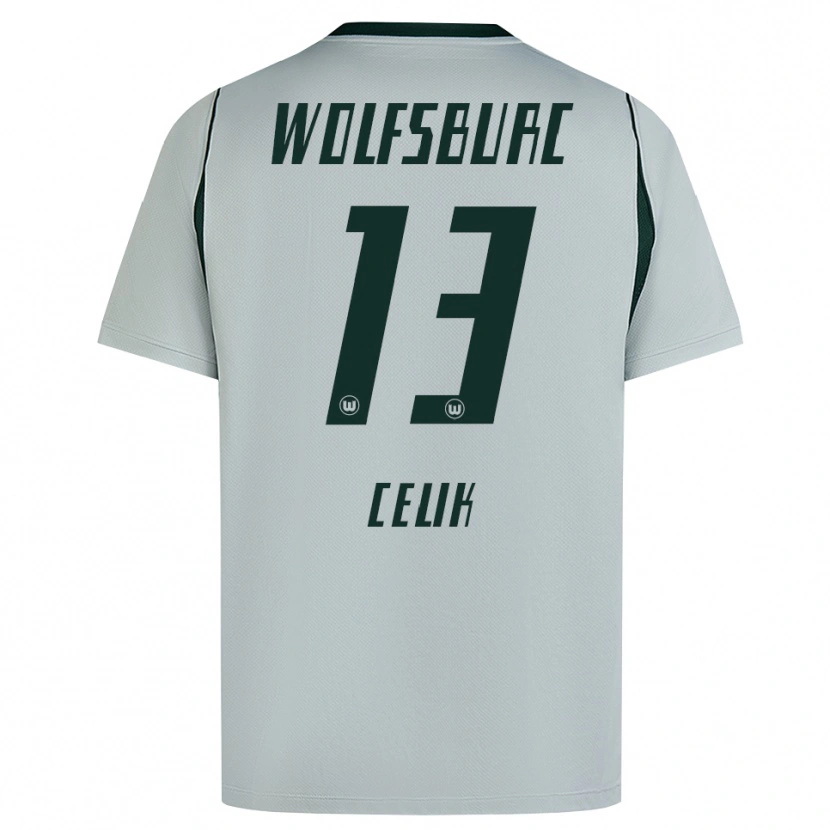 Danxen Criança Camisola Dennis Celik #13 Cinza Verde Alternativa 2026/27 Camisa Brasil