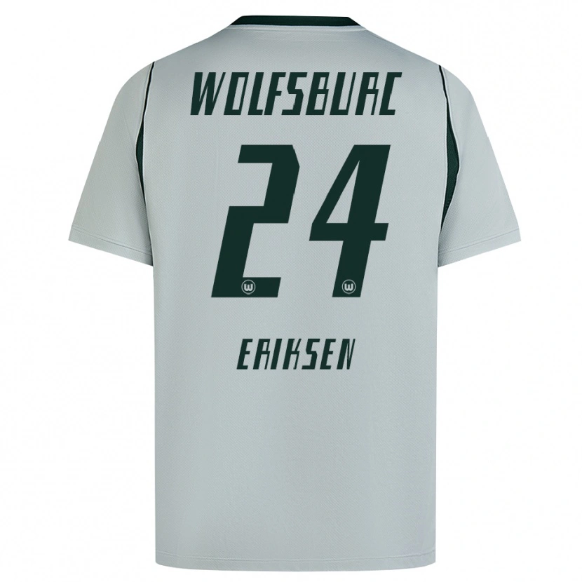 Danxen Criança Camisola Christian Eriksen #24 Cinza Verde Alternativa 2026/27 Camisa Brasil