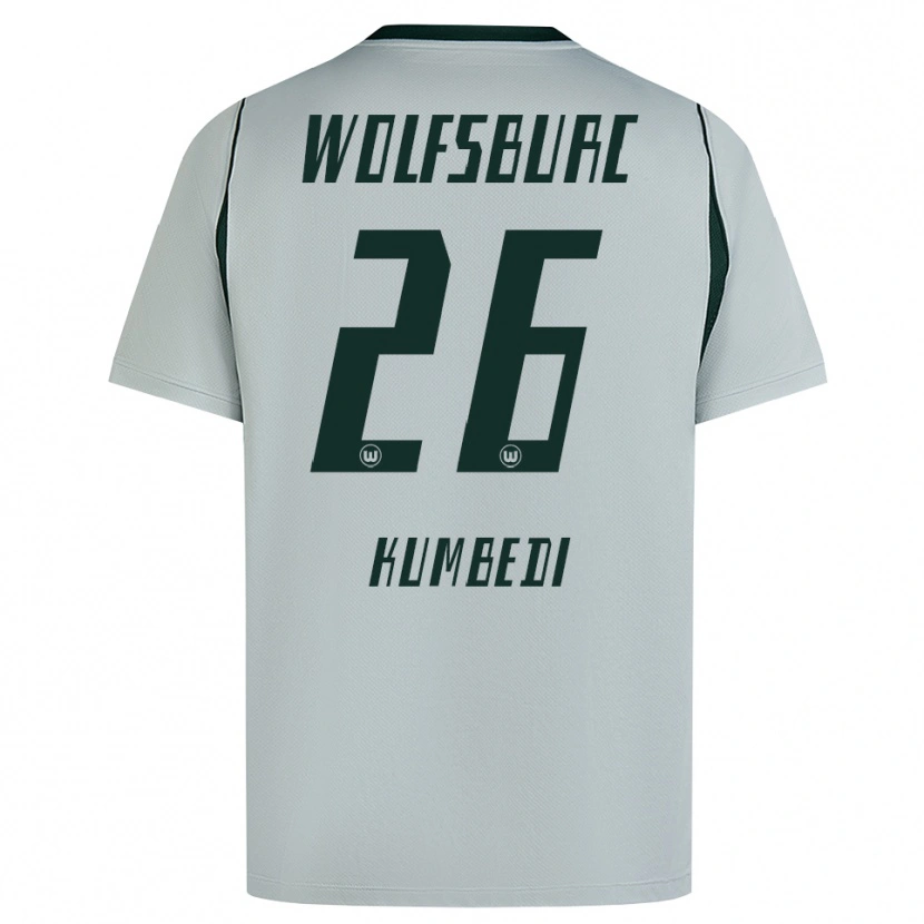 Danxen Criança Camisola Saël Kumbedi #26 Cinza Verde Alternativa 2026/27 Camisa Brasil