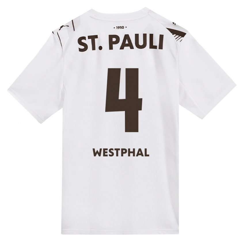 Danxen Criança Camisola Jannik Westphal #4 Café Branco Vermelho Alternativa 2026/27 Camisa Brasil