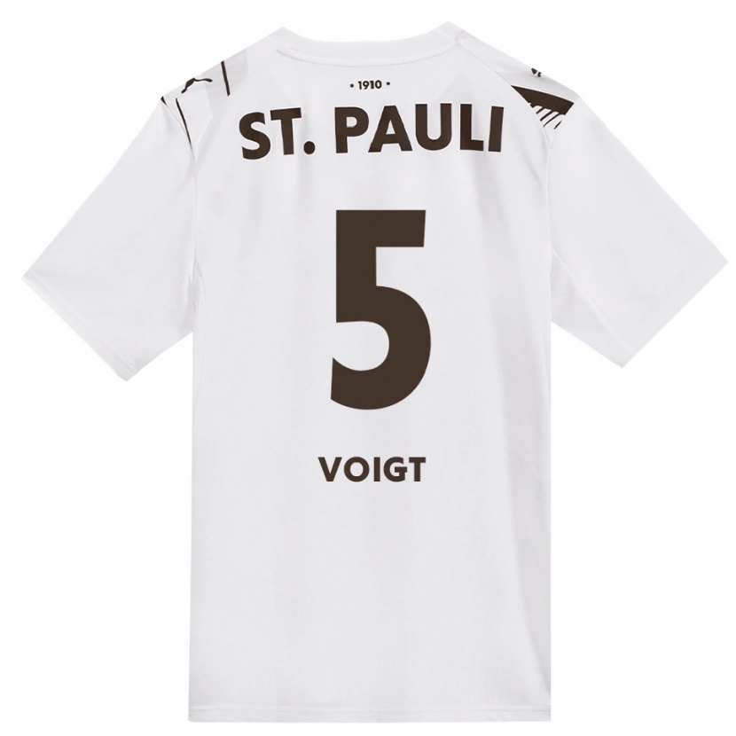 Danxen Criança Camisola Domenic Voigt #5 Café Branco Vermelho Alternativa 2026/27 Camisa Brasil