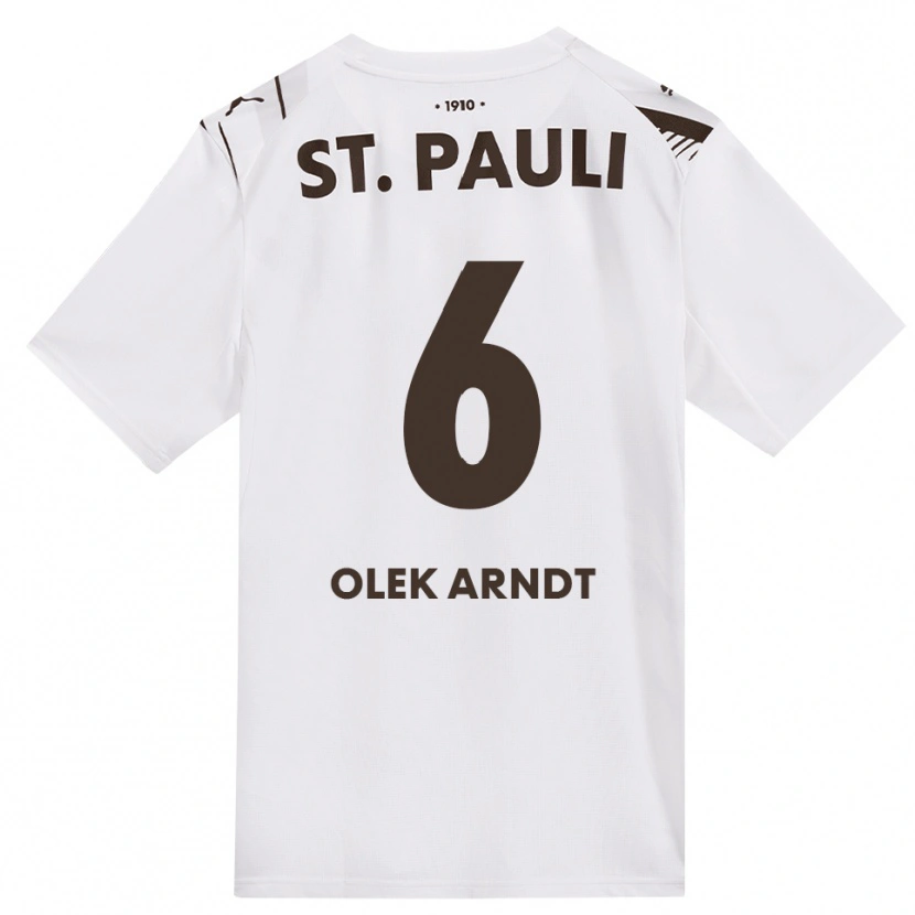 Danxen Criança Camisola Frederik Olek Arndt #6 Café Branco Vermelho Alternativa 2026/27 Camisa Brasil