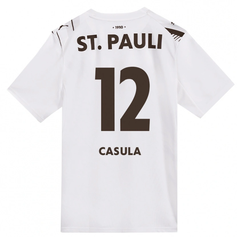 Danxen Criança Camisola David Casula #12 Café Branco Vermelho Alternativa 2026/27 Camisa Brasil