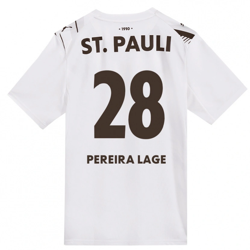 Danxen Criança Camisola Mathias Pereira Lage #28 Café Branco Vermelho Alternativa 2026/27 Camisa Brasil