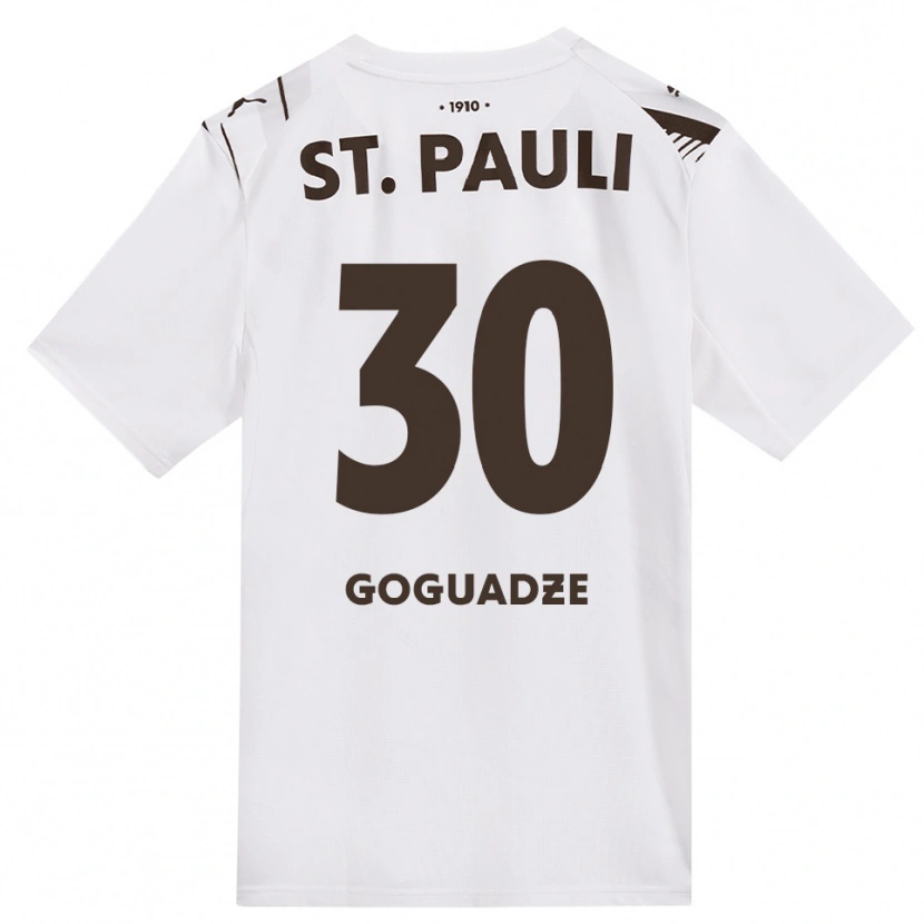 Danxen Criança Camisola Nikky Goguadze #30 Café Branco Vermelho Alternativa 2026/27 Camisa Brasil