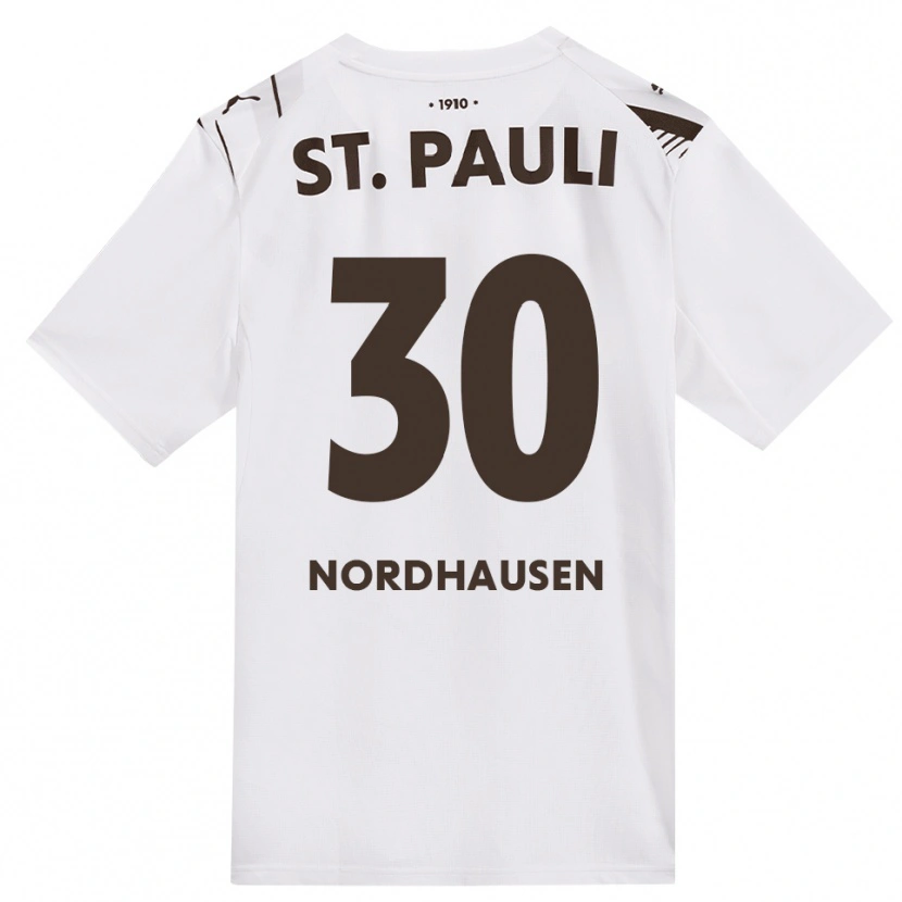 Danxen Criança Camisola Neele Nordhausen #30 Café Branco Vermelho Alternativa 2026/27 Camisa Brasil