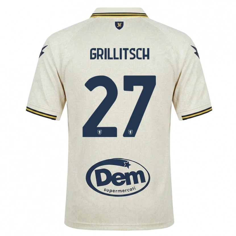 Danxen Criança Camisola Florian Grillitsch #27 Amarelo Renda Velha Preto Alternativa 2026/27 Camisa Brasil