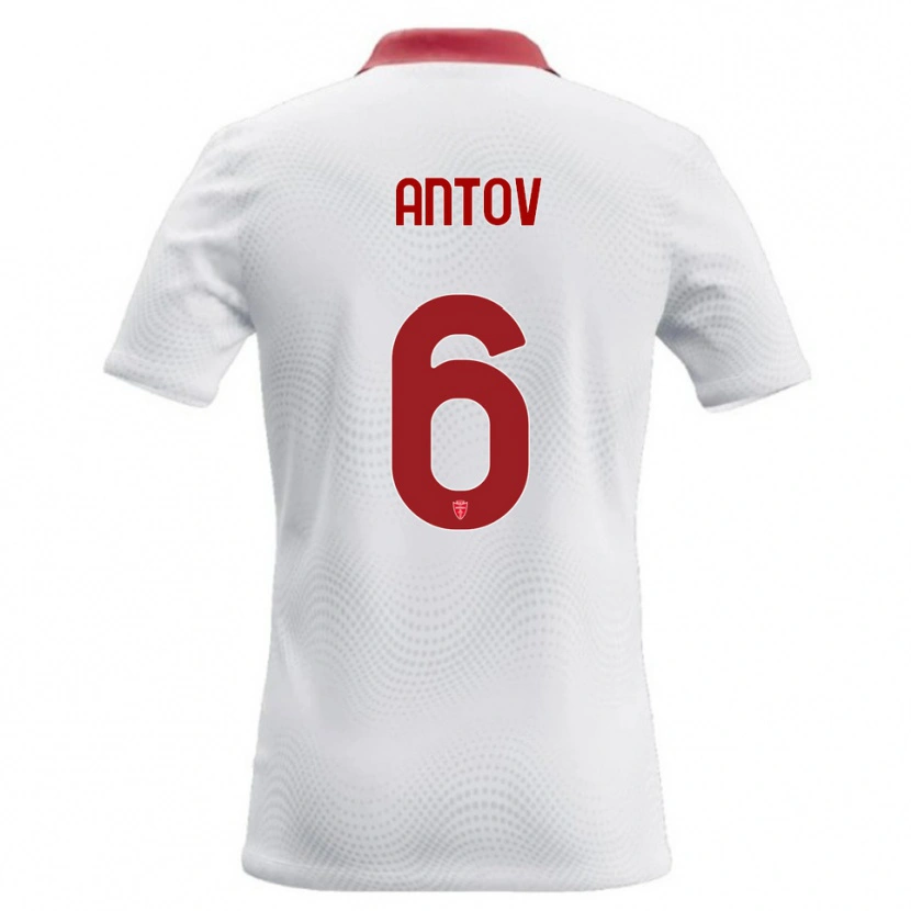 Danxen Criança Camisola Valentin Antov #6 Branco Vermelho Alternativa 2026/27 Camisa Brasil