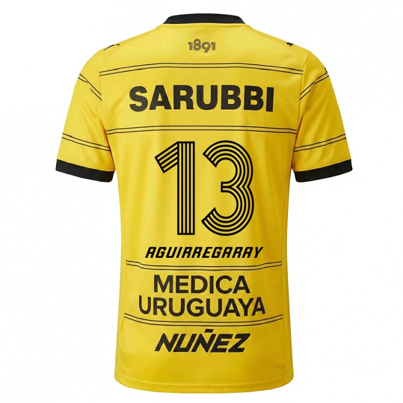 Danxen Criança Camisola Matías Aguirregaray #13 Amarelo Preto Alternativa 2026/27 Camisa Brasil