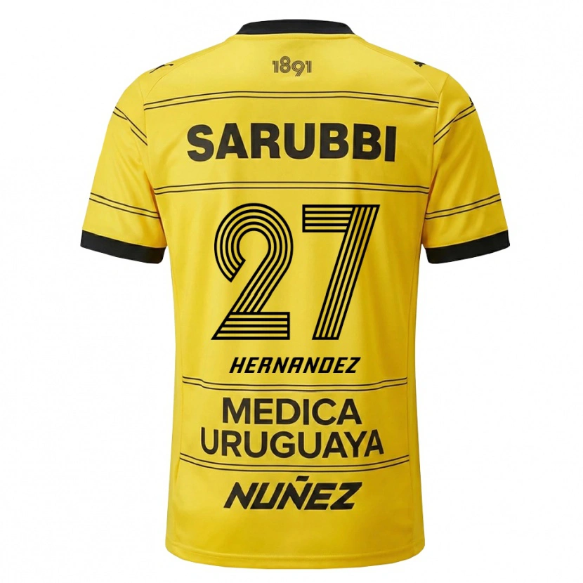 Danxen Criança Camisola Lucas Hernández #27 Amarelo Preto Alternativa 2026/27 Camisa Brasil