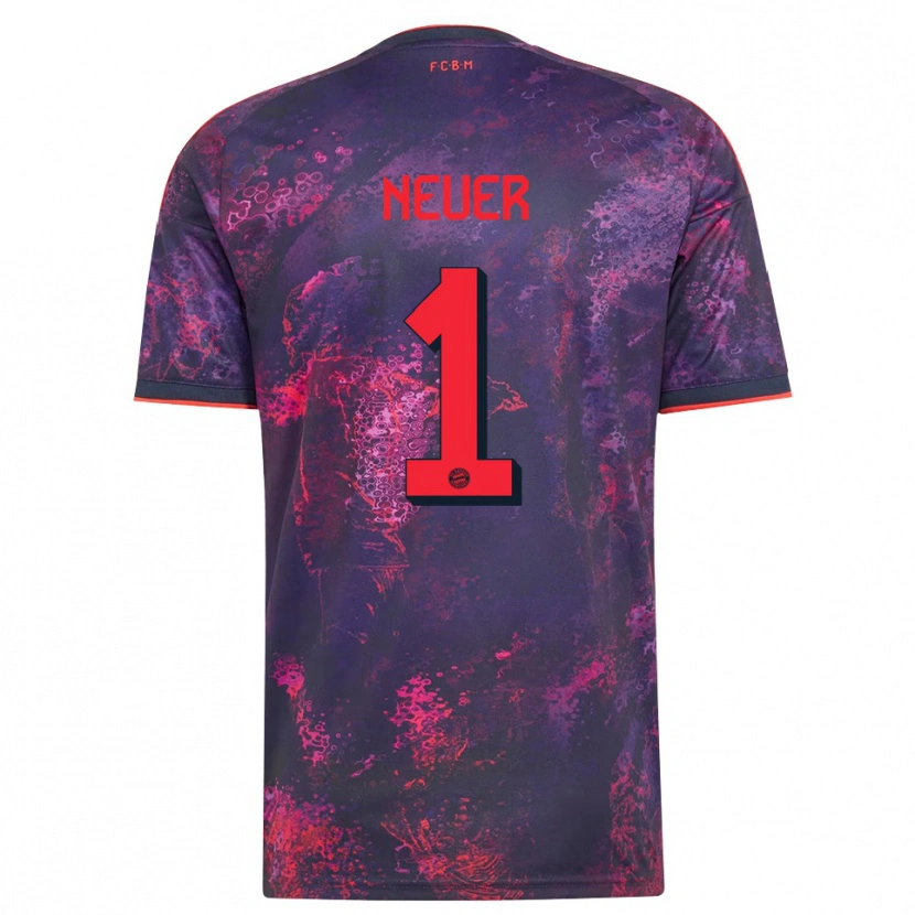 Danxen Criança Camisola Manuel Neuer #1 Vermelho Púrpura Terceiro 2026/27 Camisa Brasil