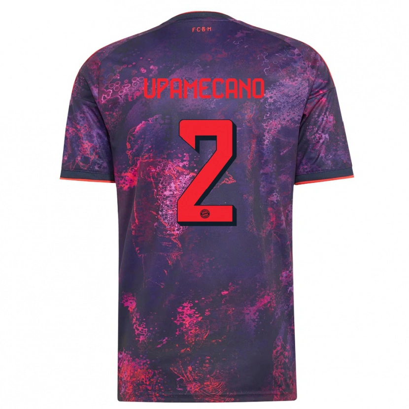 Danxen Criança Camisola Dayot Upamecano #2 Vermelho Púrpura Terceiro 2026/27 Camisa Brasil