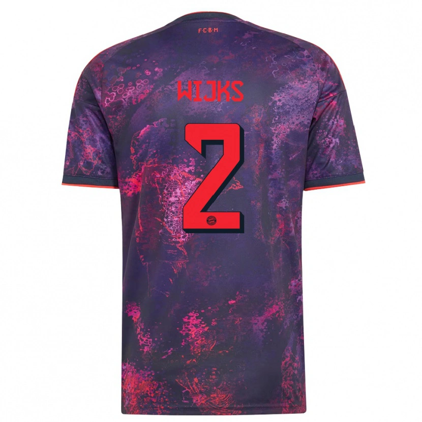 Danxen Criança Camisola Chivano Wijks #2 Vermelho Púrpura Terceiro 2026/27 Camisa Brasil