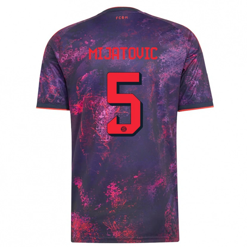 Danxen Criança Camisola Roko Mijatovic #5 Vermelho Púrpura Terceiro 2026/27 Camisa Brasil