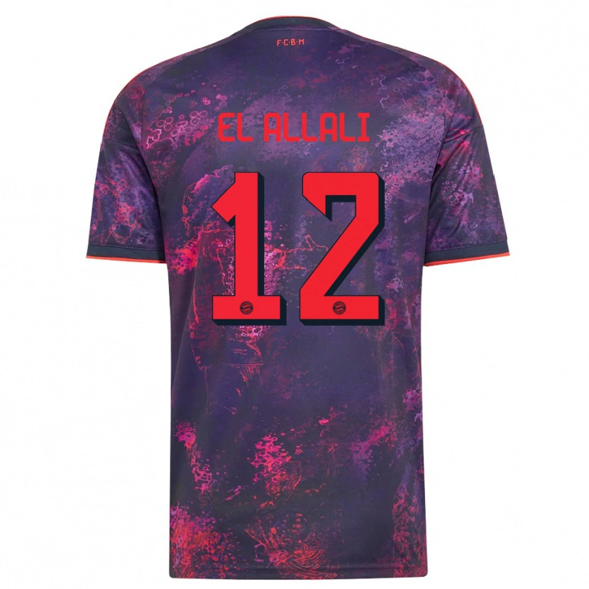 Danxen Criança Camisola Jonas El Allali #12 Vermelho Púrpura Terceiro 2026/27 Camisa Brasil