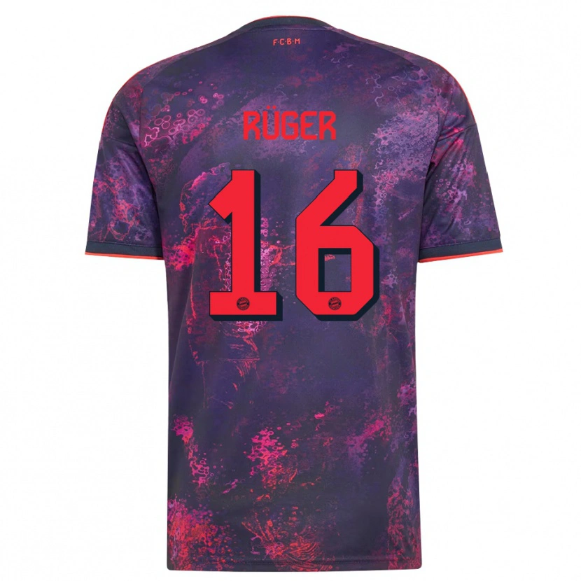 Danxen Criança Camisola Kurt Rüger #16 Vermelho Púrpura Terceiro 2026/27 Camisa Brasil
