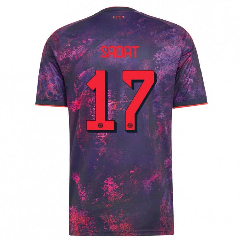 Danxen Criança Camisola Mudaser Sadat #17 Vermelho Púrpura Terceiro 2026/27 Camisa Brasil