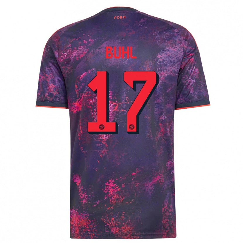 Danxen Criança Camisola Klara Buhl #17 Vermelho Púrpura Terceiro 2026/27 Camisa Brasil