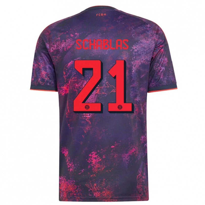 Danxen Criança Camisola Matteo Schablas #21 Vermelho Púrpura Terceiro 2026/27 Camisa Brasil