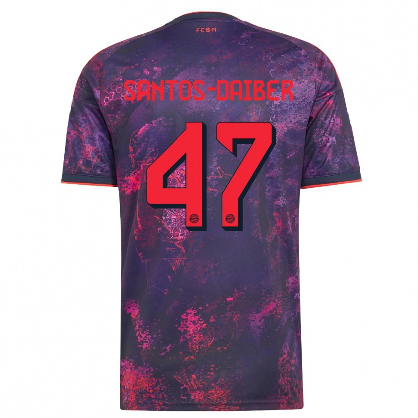 Danxen Criança Camisola David Santos Daiber #47 Vermelho Púrpura Terceiro 2026/27 Camisa Brasil
