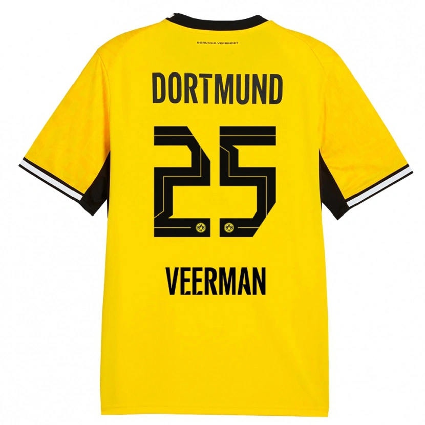 Danxen Homem Camisola Joey Veerman #25 Amarelo Preto Branco Principal 2026/27 Camisa Brasil