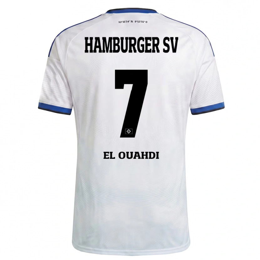Danxen Homem Camisola Zakaria El Ouahdi #7 Branco Preto Azul Principal 2026/27 Camisa Brasil
