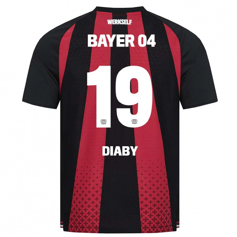 Danxen Homem Camisola Moussa Diaby #19 Preto Branco Vermelho Principal 2026/27 Camisa Brasil