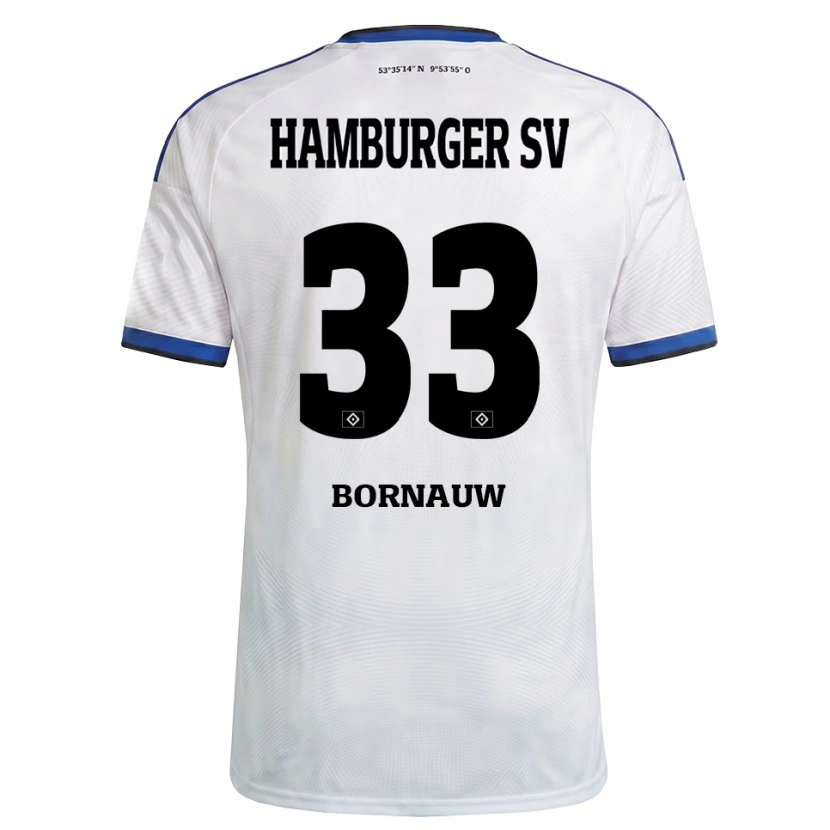 Danxen Homem Camisola Sebastiaan Bornauw #33 Branco Preto Azul Principal 2026/27 Camisa Brasil