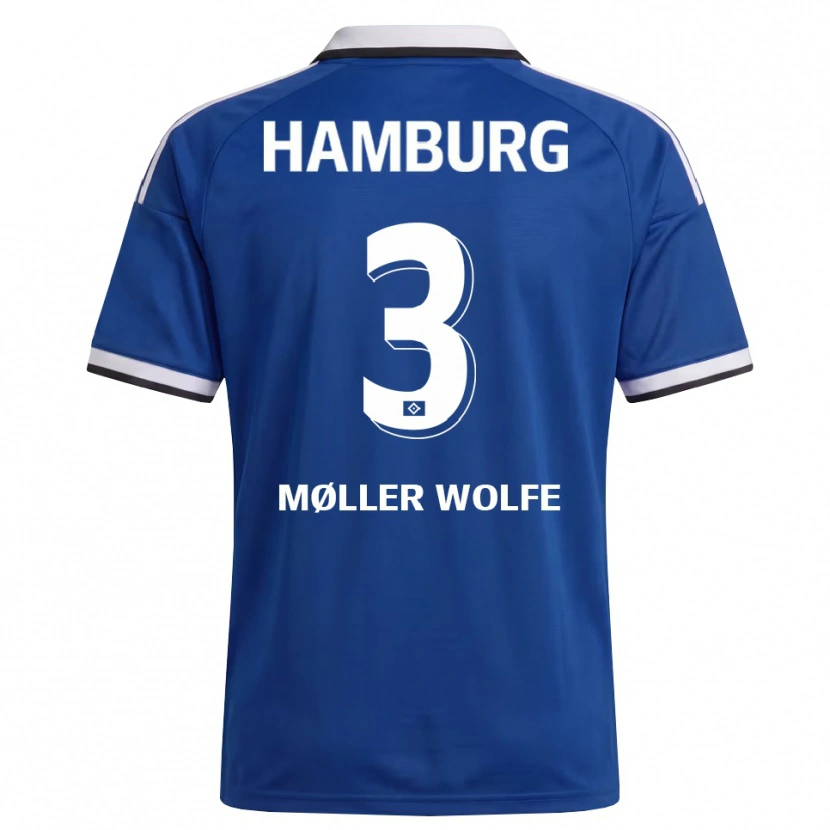 Danxen Homem Camisola David Møller Wolfe #3 Branco Azul Alternativa 2026/27 Camisa Brasil