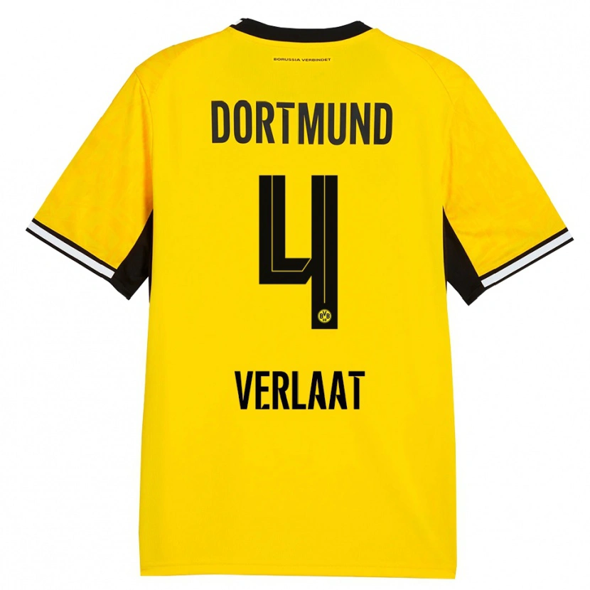 Danxen Homem Camisola Jesper Verlaat #4 Amarelo Preto Branco Principal 2026/27 Camisa Brasil